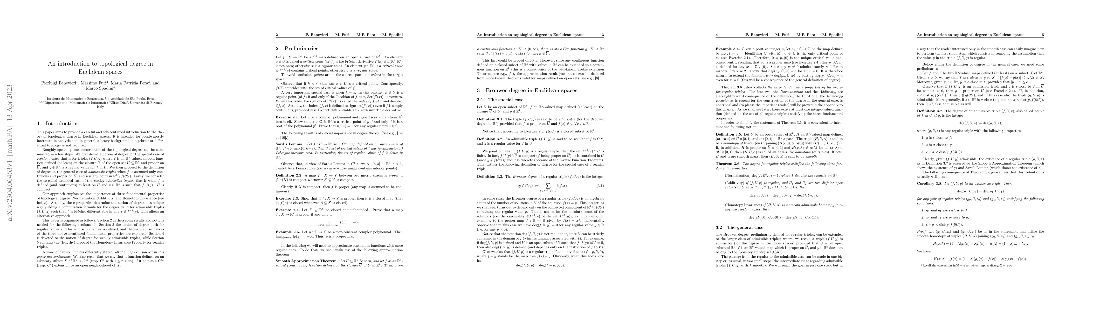 Thumbnail for An introduction to topological degree in Euclidean spaces