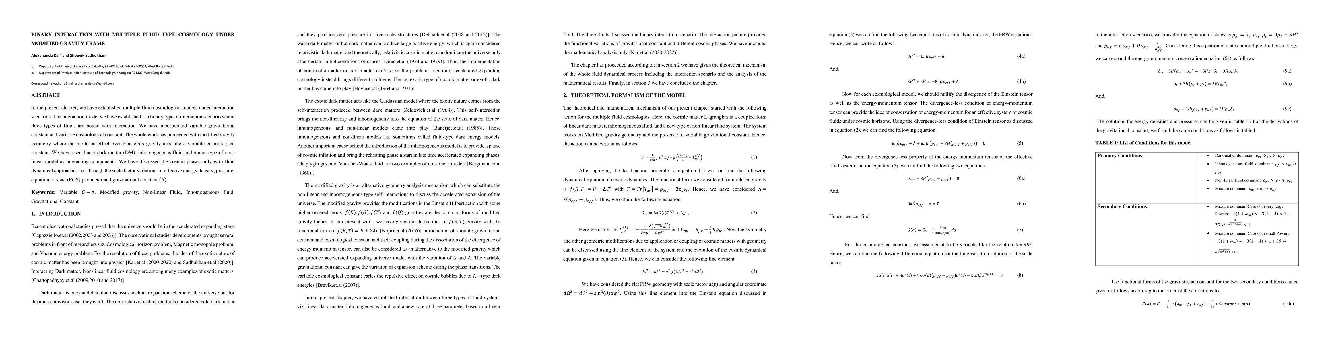 Thumbnail for Binary Interaction with Multiple Fluid Type Cosmology Under Modified
  Gravity Frame