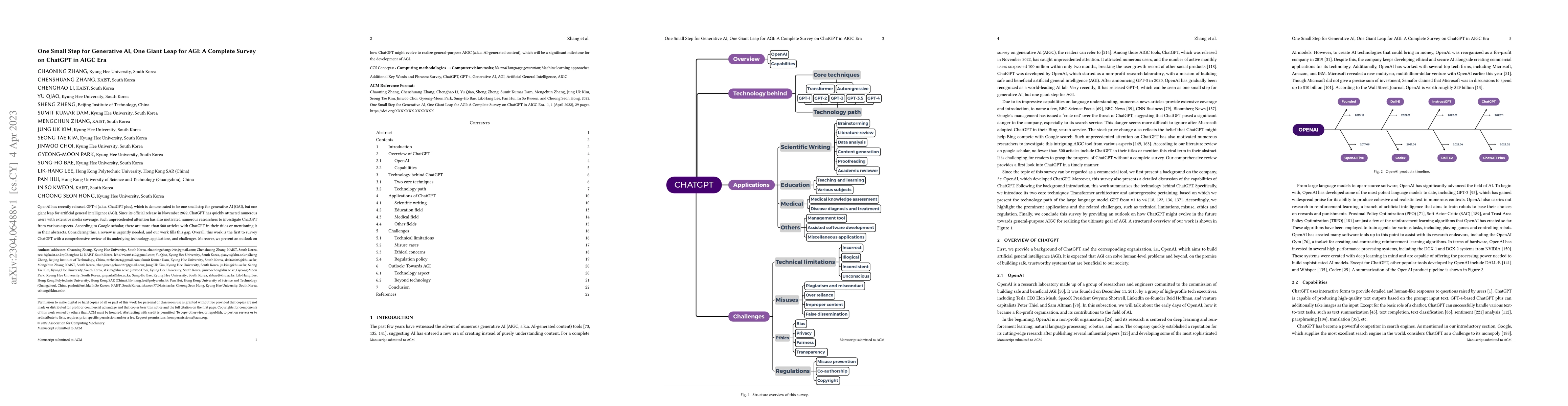 Thumbnail for One Small Step for Generative AI, One Giant Leap for AGI: A Complete
  Survey on ChatGPT in AIGC Era