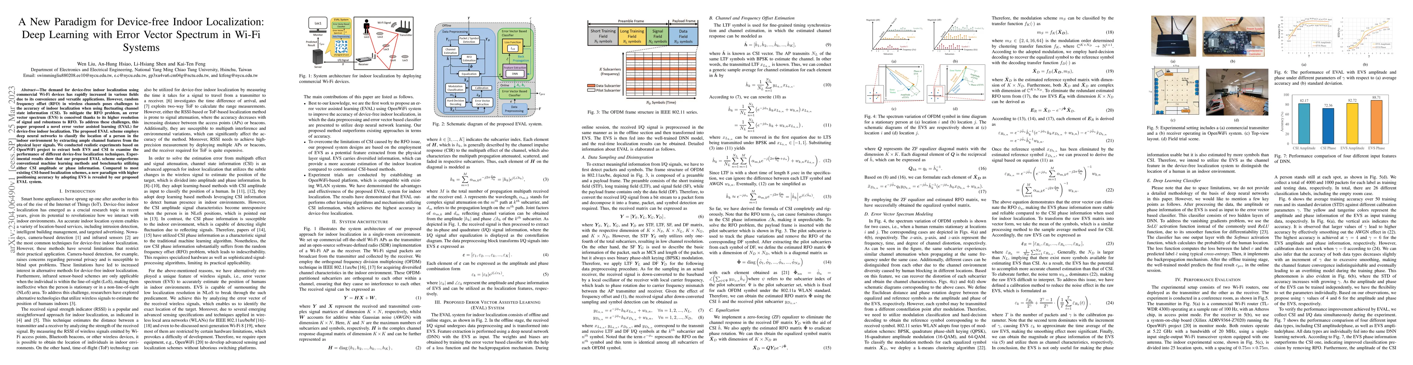 Thumbnail for A New Paradigm for Device-free Indoor Localization: Deep Learning with
  Error Vector Spectrum in Wi-Fi Systems