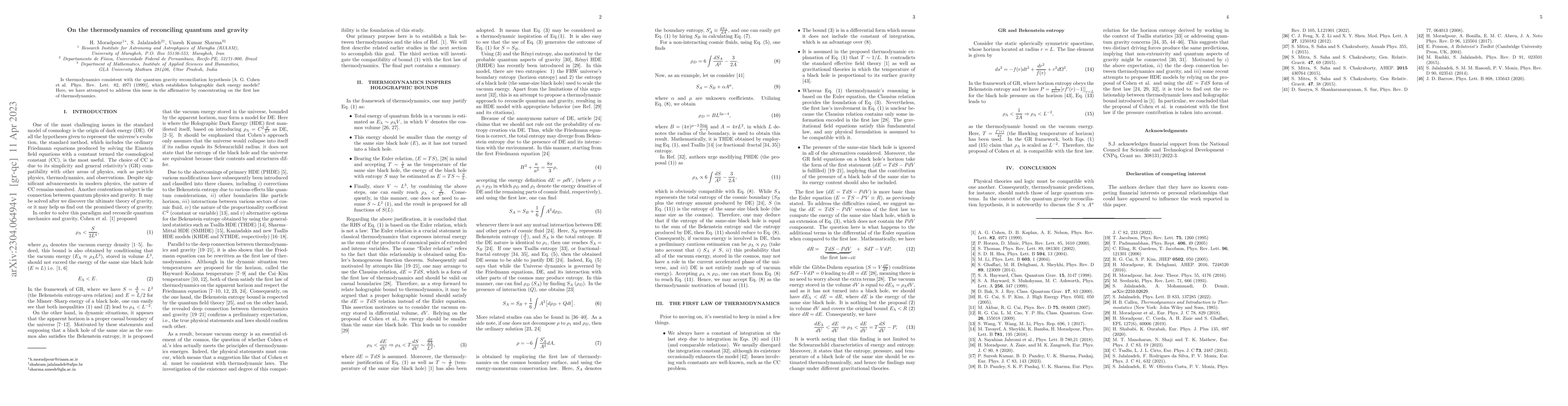 Thumbnail for On the thermodynamics of reconciling quantum and gravity