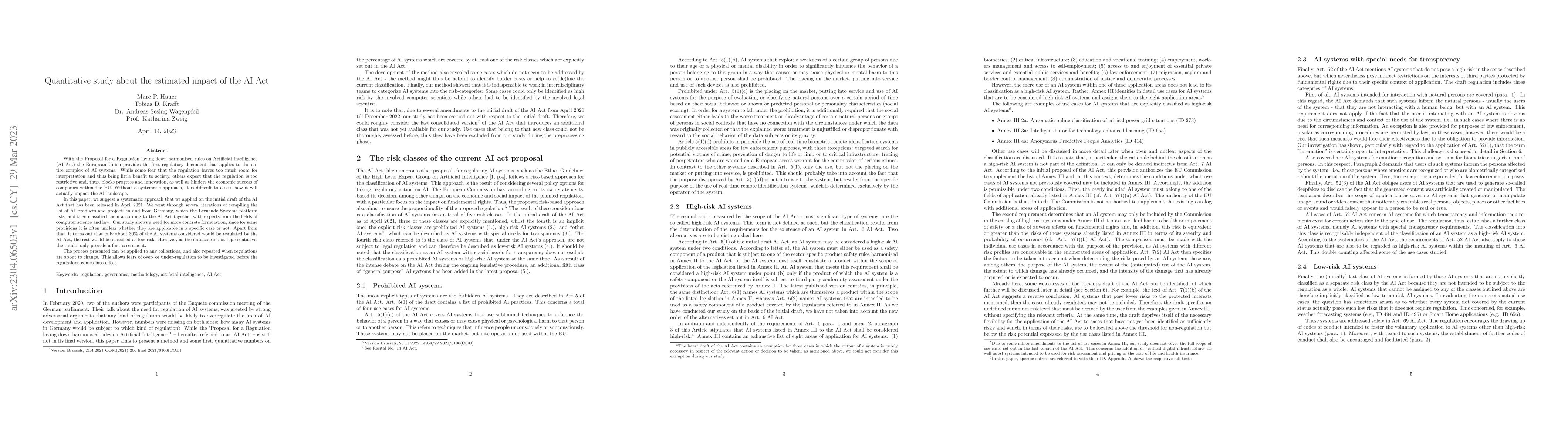 Thumbnail for Quantitative study about the estimated impact of the AI Act