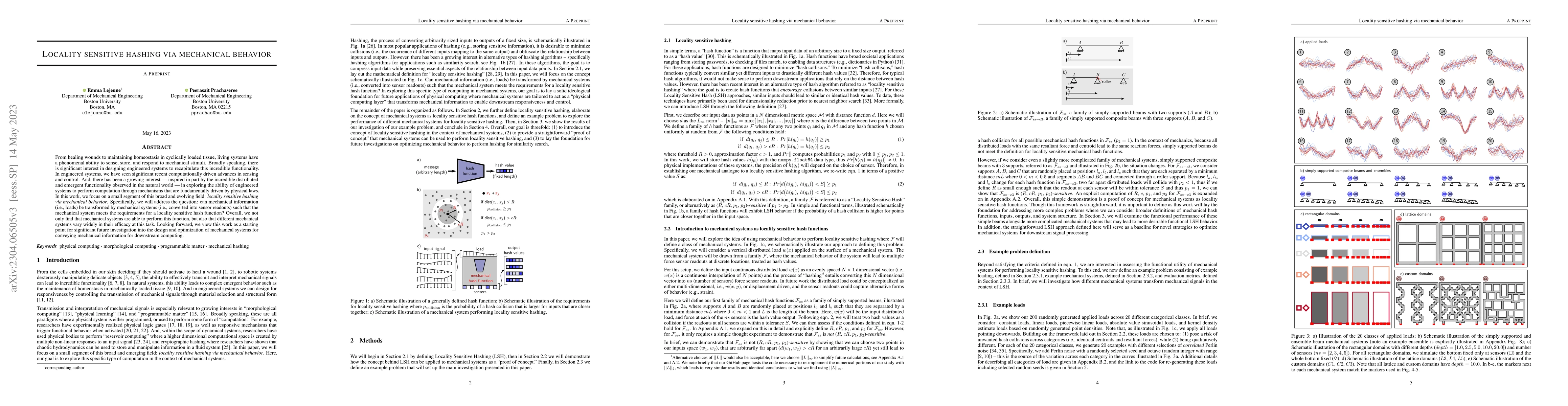 Thumbnail for Locality sensitive hashing via mechanical behavior