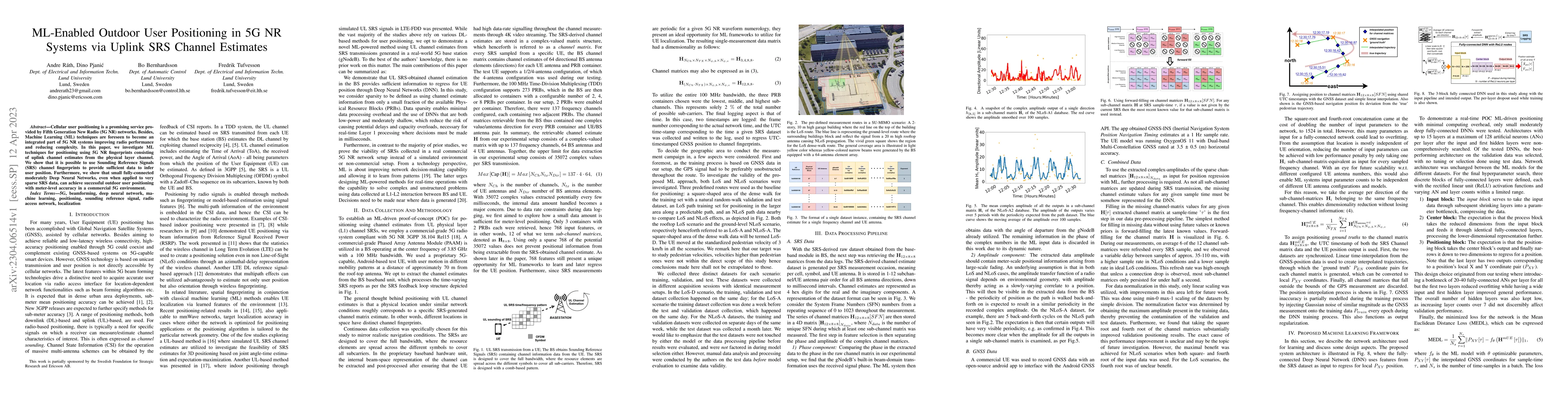 Thumbnail for ML-Enabled Outdoor User Positioning in 5G NR Systems via Uplink SRS
  Channel Estimates