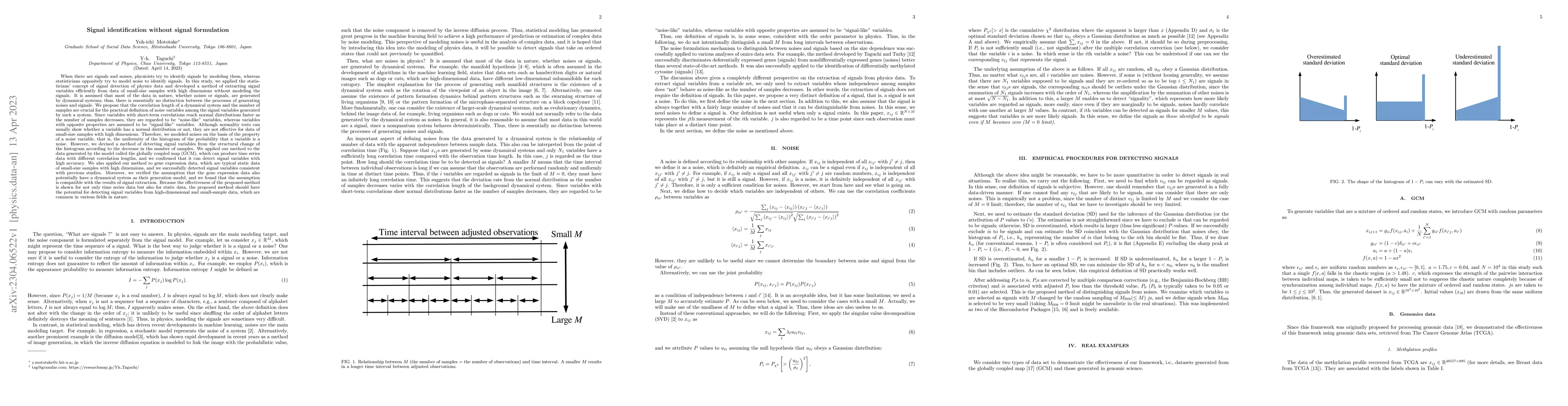 Thumbnail for Signal identification without signal formulation