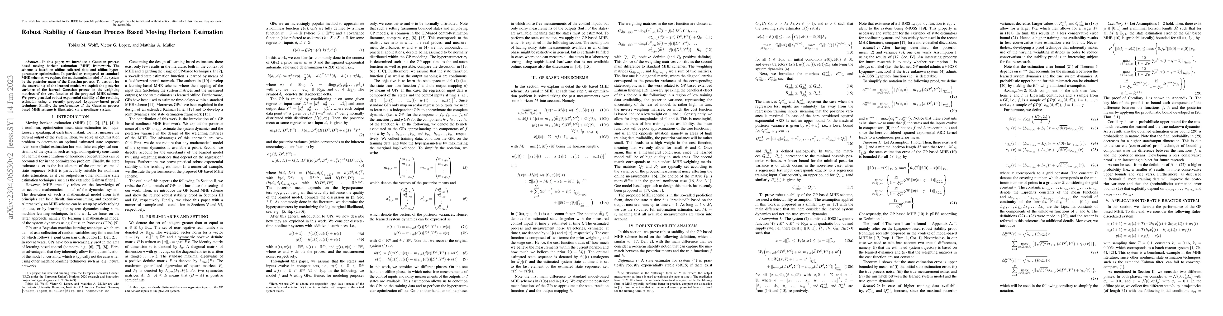 Thumbnail for Robust Stability of Gaussian Process Based Moving Horizon Estimation