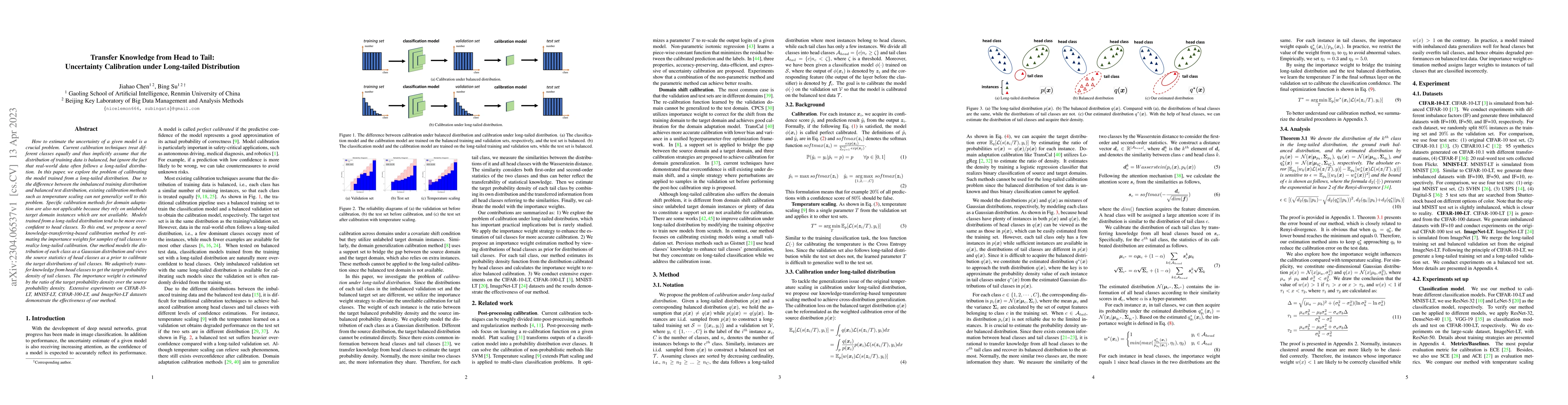 Thumbnail for Transfer Knowledge from Head to Tail: Uncertainty Calibration under
  Long-tailed Distribution