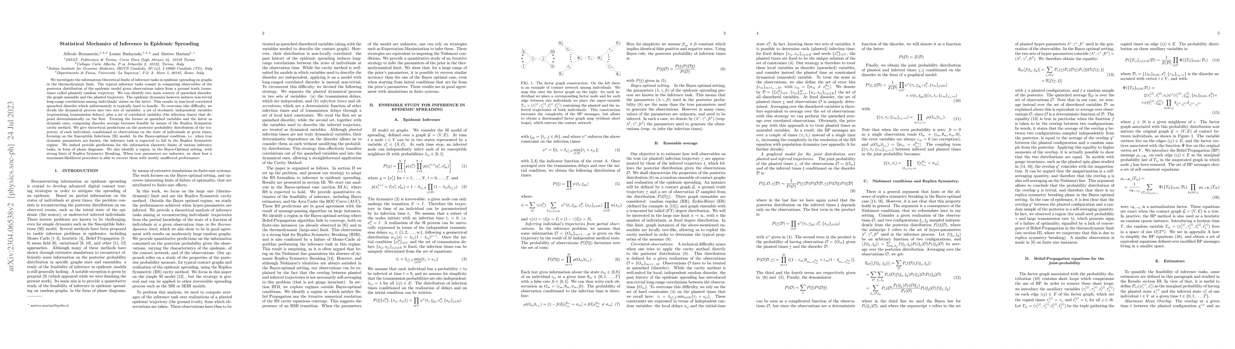 Thumbnail for Statistical Mechanics of Inference in Epidemic Spreading