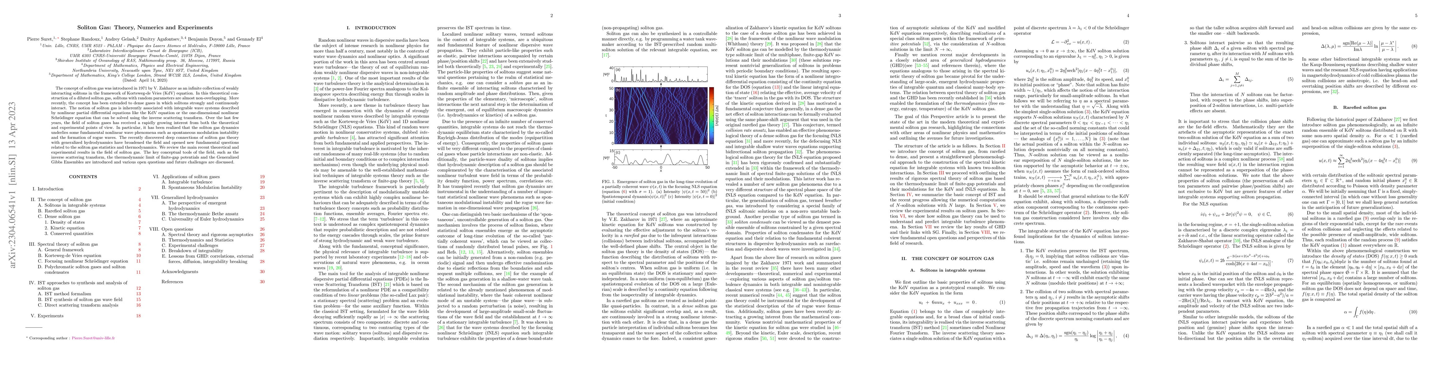 Thumbnail for Soliton Gas: Theory, Numerics and Experiments
