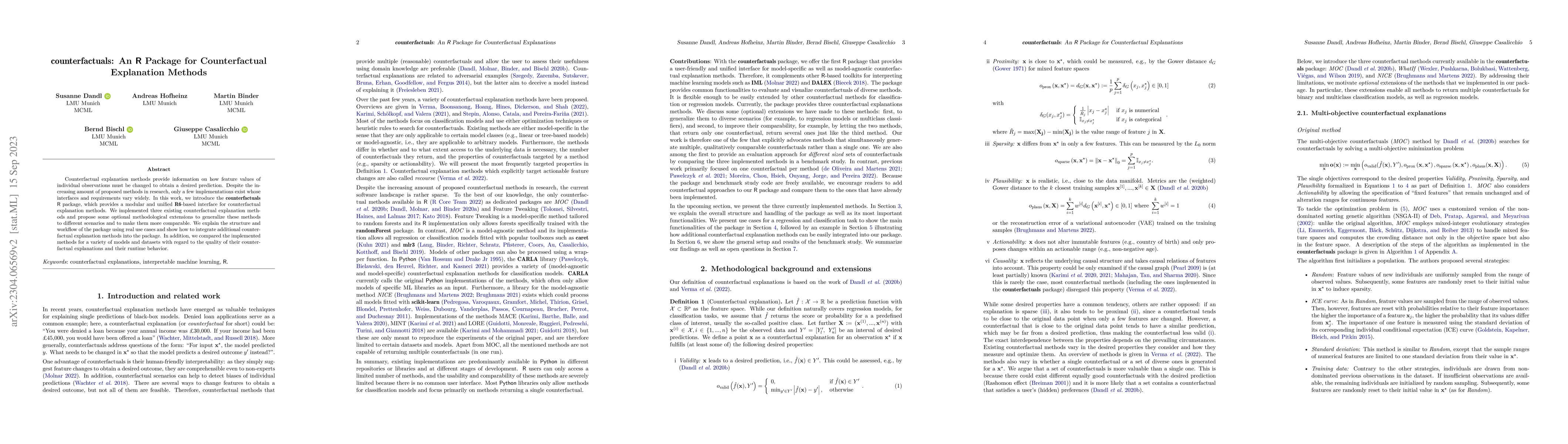 Thumbnail for counterfactuals: An R Package for Counterfactual Explanation Methods