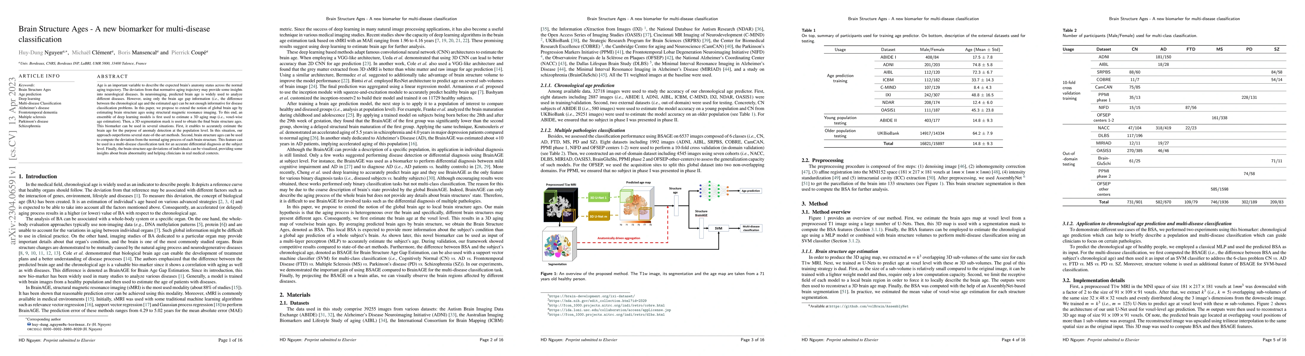 Thumbnail for Brain Structure Ages -- A new biomarker for multi-disease classification