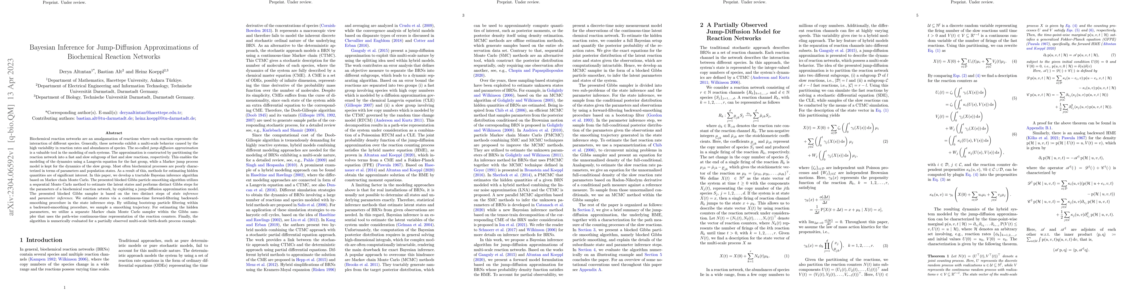 Thumbnail for Bayesian Inference for Jump-Diffusion Approximations of Biochemical
  Reaction Networks