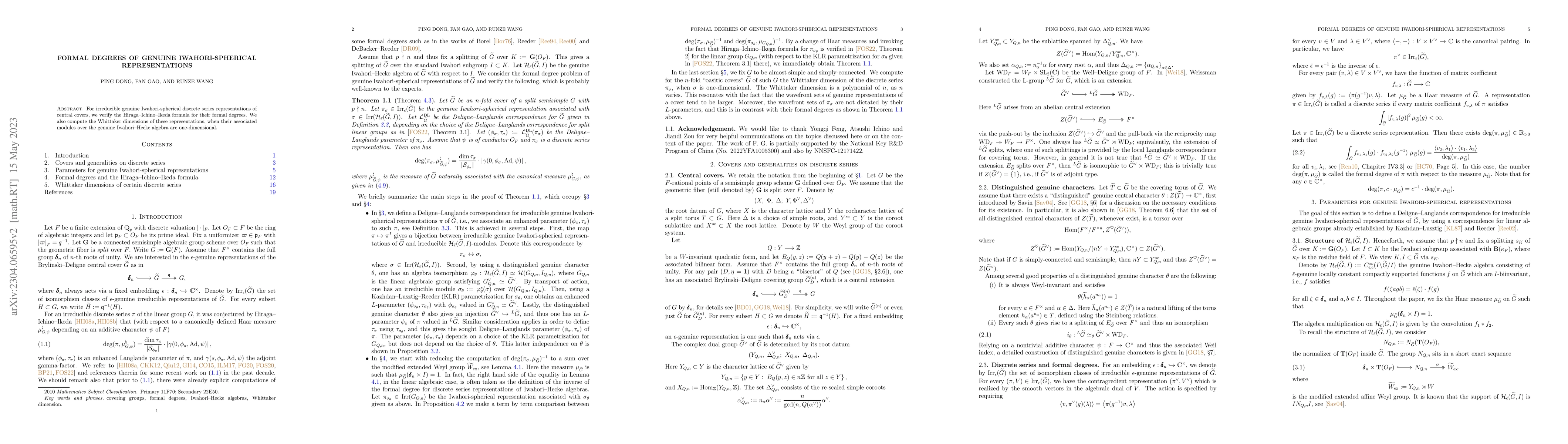 Thumbnail for Formal degrees of genuine Iwahori-spherical representations