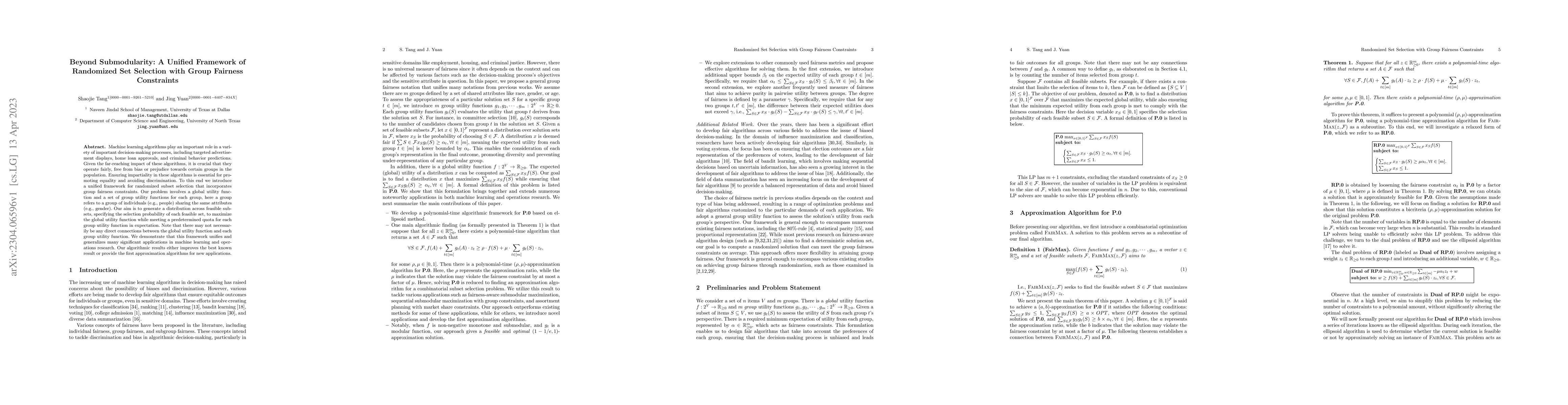 Thumbnail for Beyond Submodularity: A Unified Framework of Randomized Set Selection
  with Group Fairness Constraints