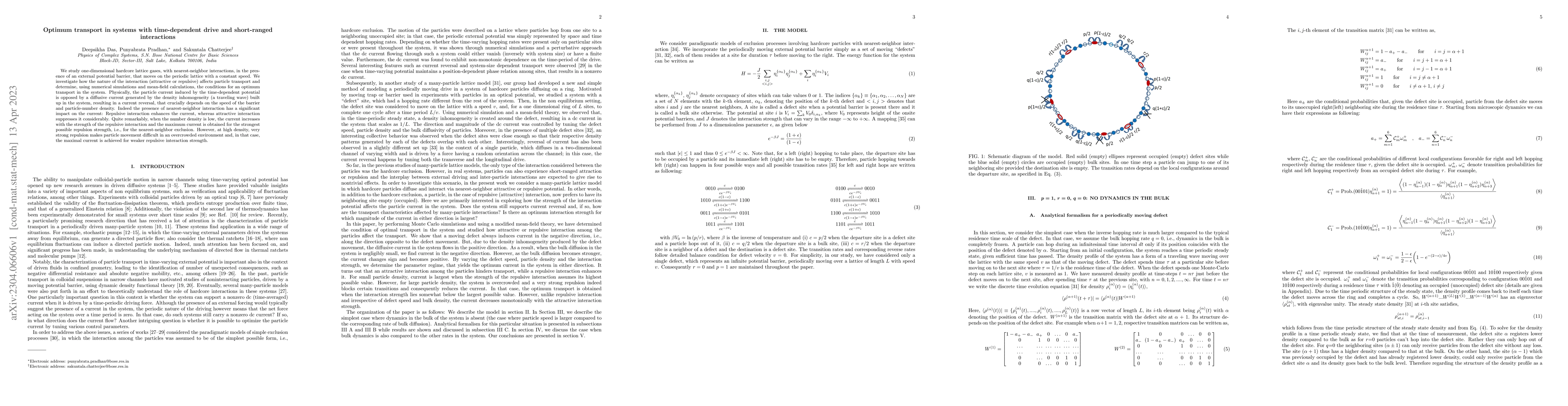 Thumbnail for Optimum transport in systems with time-dependent drive and short-ranged
  interactions