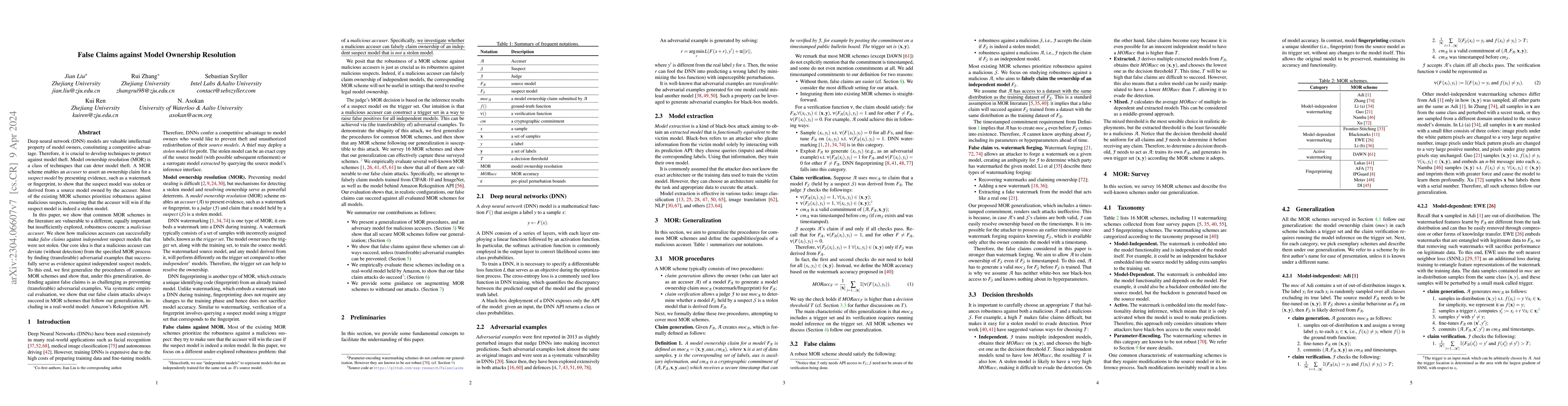 Thumbnail for False Claims against Model Ownership Resolution