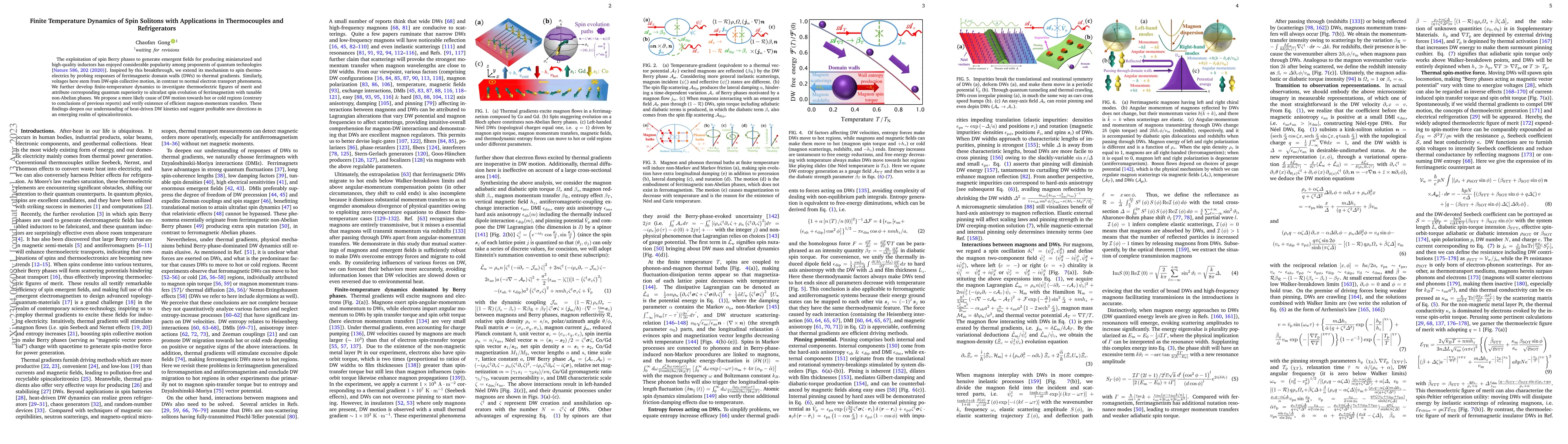 Thumbnail for Finite Temperature Dynamics of Spin Solitons with Applications in
  Thermocouples and Refrigerators