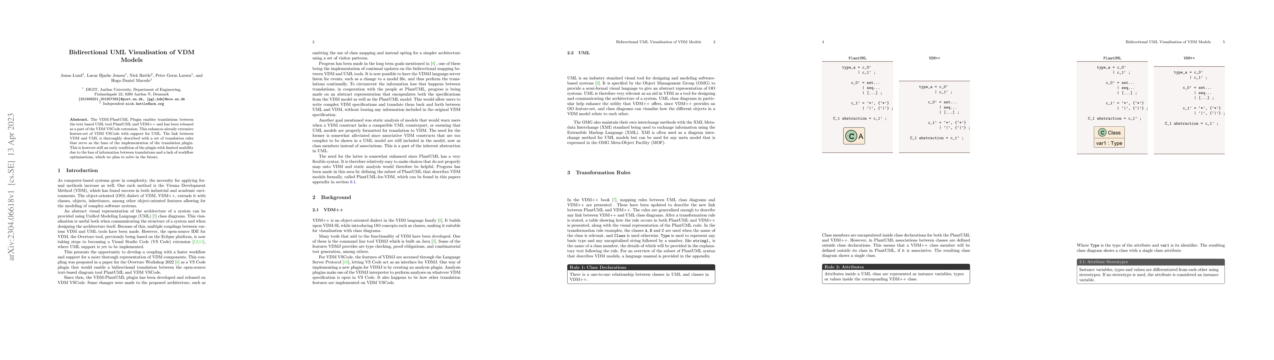Thumbnail for Bidirectional UML Visualisation of VDM Models