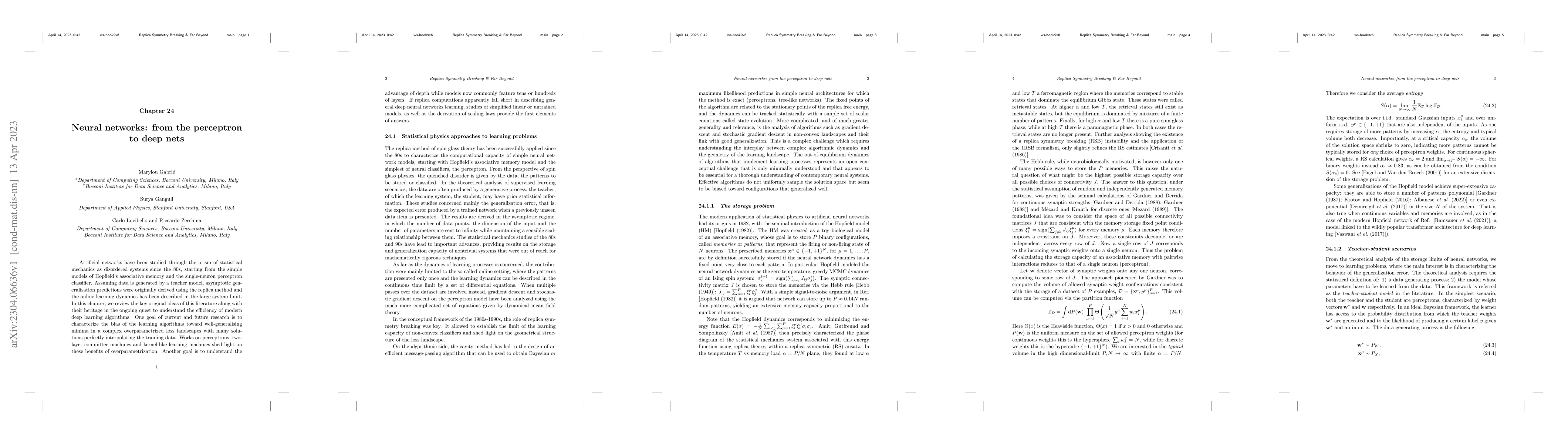 Thumbnail for Neural networks: from the perceptron to deep nets
