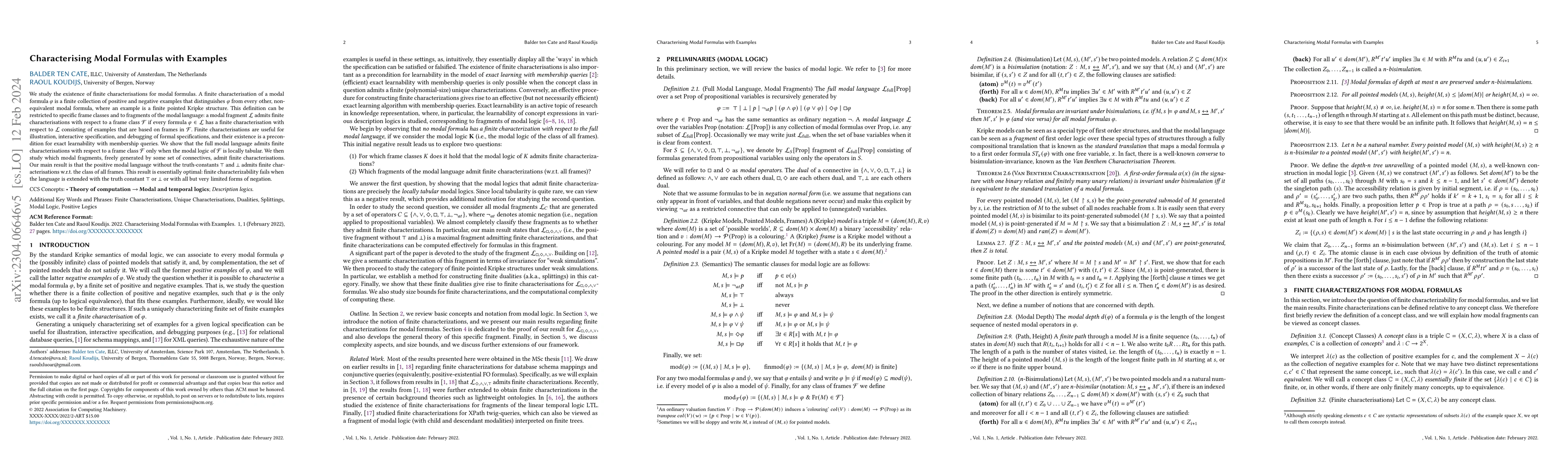 Thumbnail for Characterising Modal Formulas with Examples