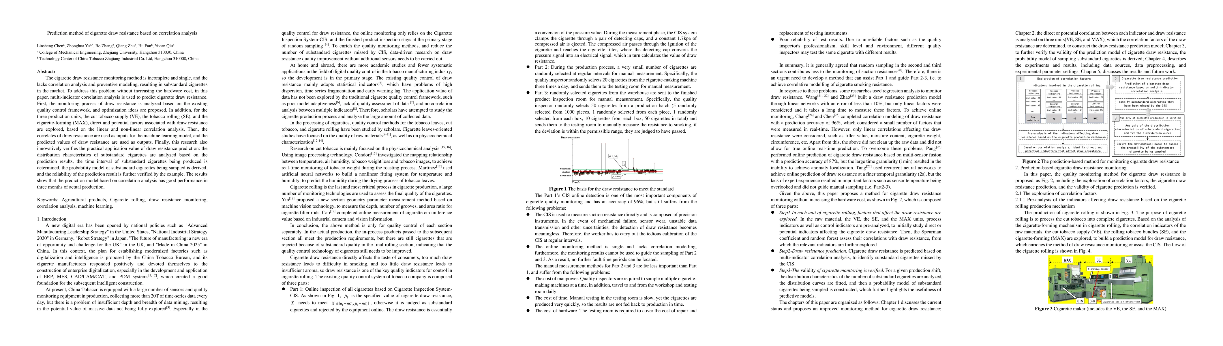 Thumbnail for Prediction method of cigarette draw resistance based on correlation
  analysis