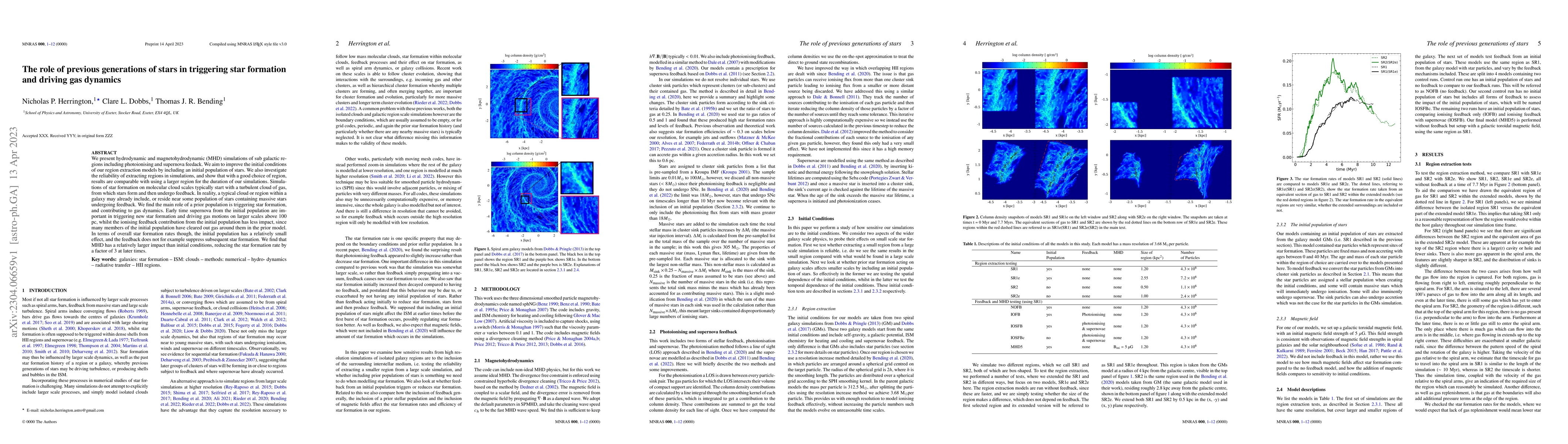 Thumbnail for The role of previous generations of stars in triggering star formation
  and driving gas dynamics