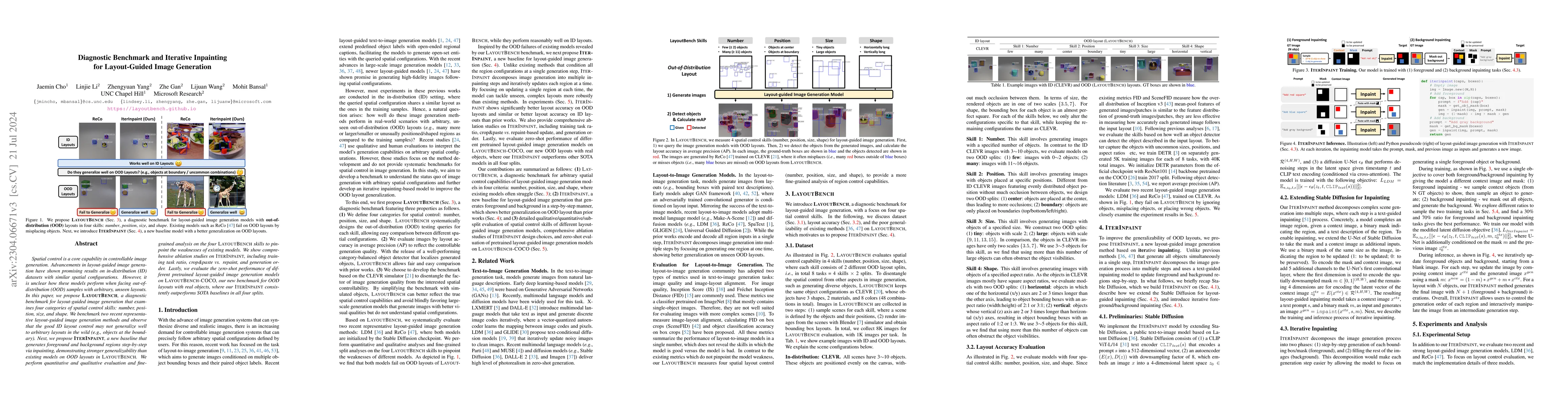 Thumbnail for Diagnostic Benchmark and Iterative Inpainting for Layout-Guided Image
  Generation