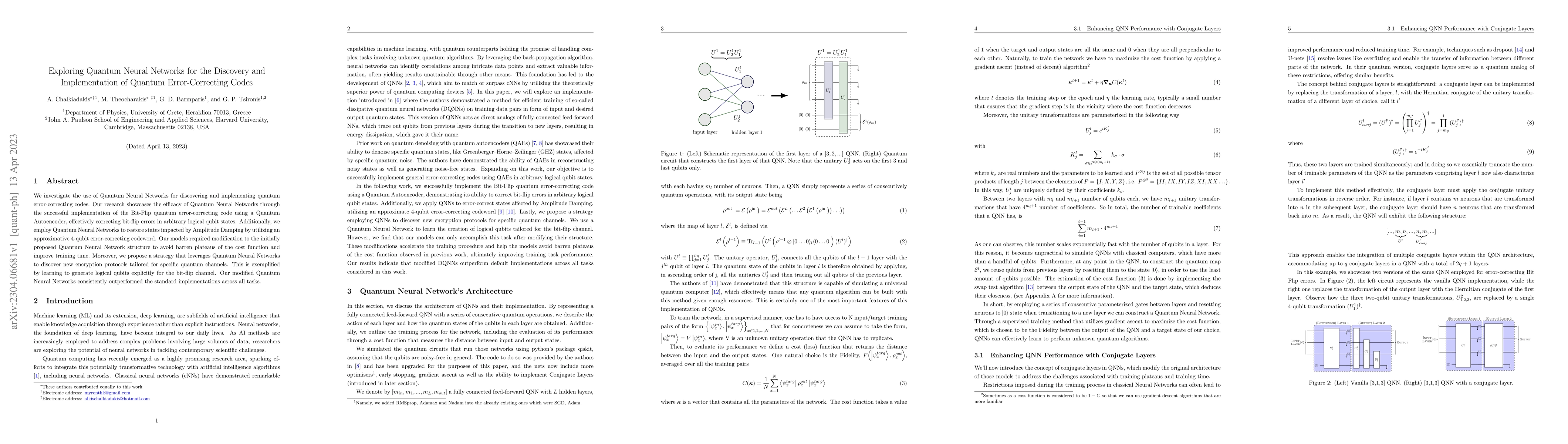 Thumbnail for Exploring Quantum Neural Networks for the Discovery and Implementation
  of Quantum Error-Correcting Codes