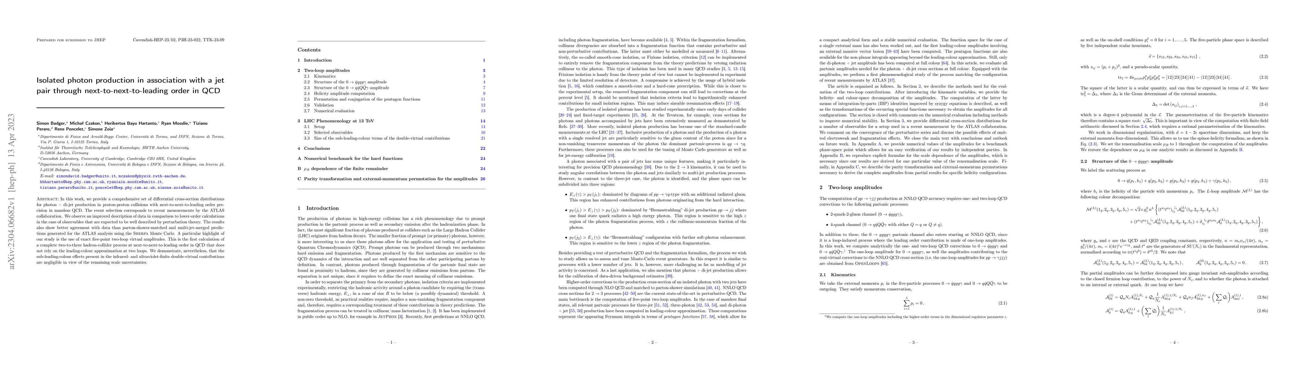 Thumbnail for Isolated photon production in association with a jet pair through
  next-to-next-to-leading order in QCD