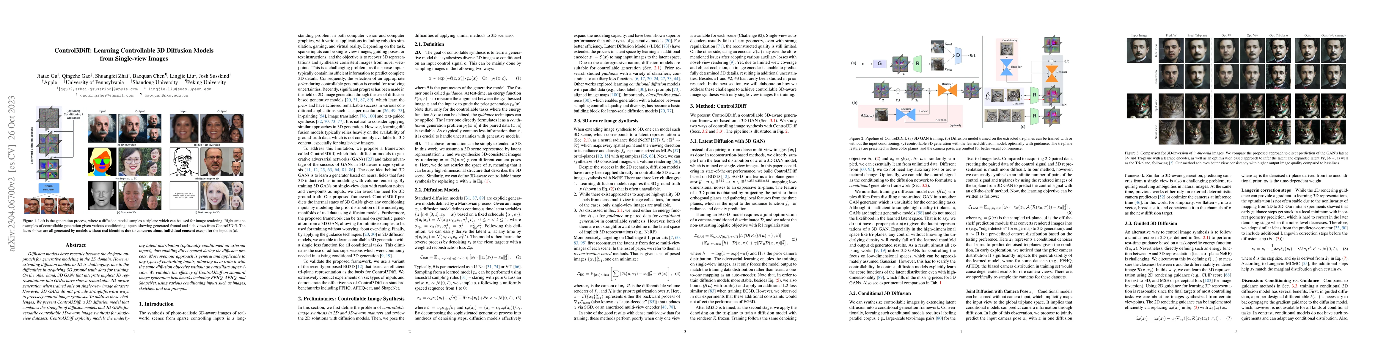 Thumbnail for Control3Diff: Learning Controllable 3D Diffusion Models from Single-view
  Images