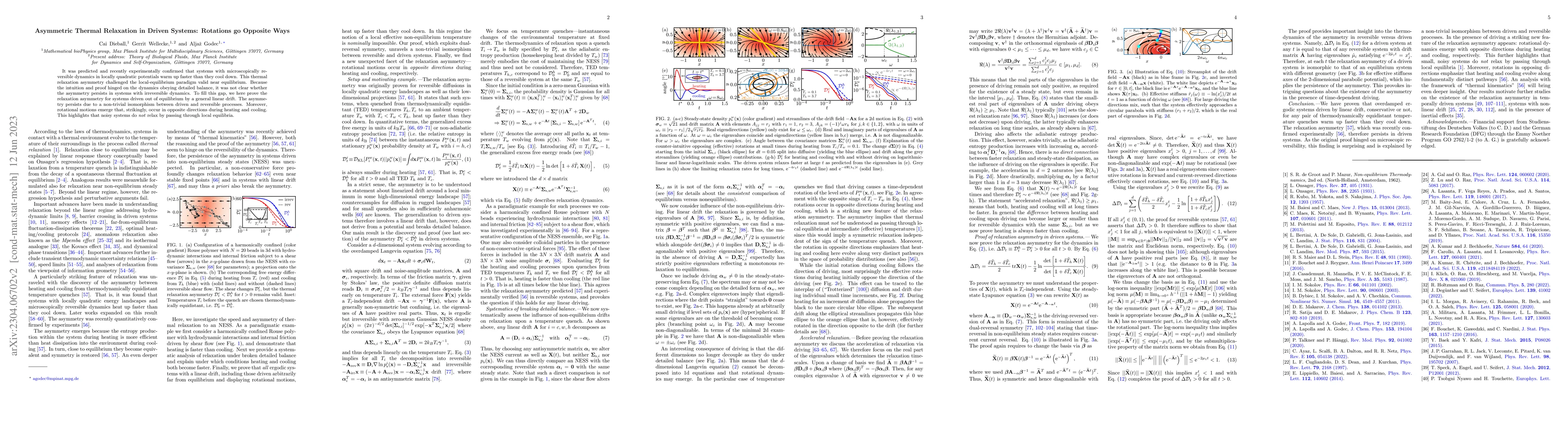 Thumbnail for Asymmetric Thermal Relaxation in Driven Systems: Rotations go Opposite
  Ways
