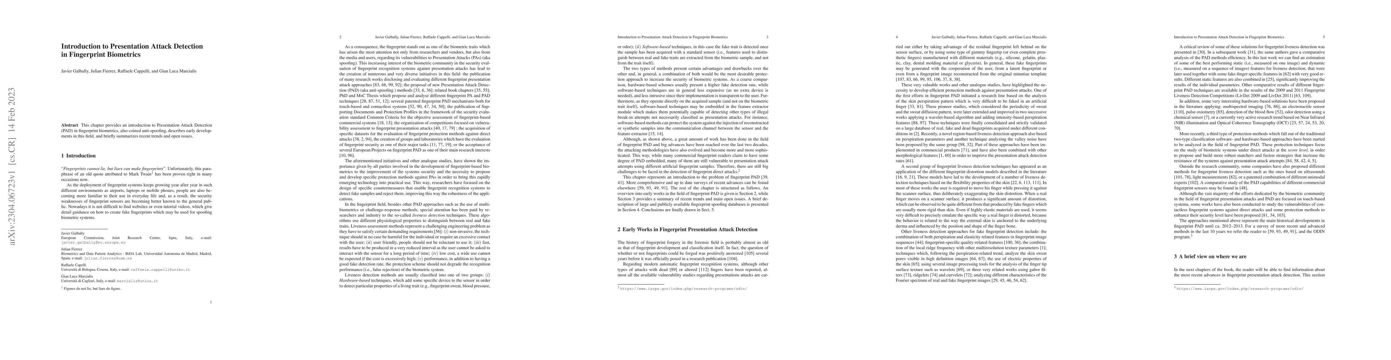Thumbnail for Introduction to Presentation Attack Detection in Fingerprint Biometrics