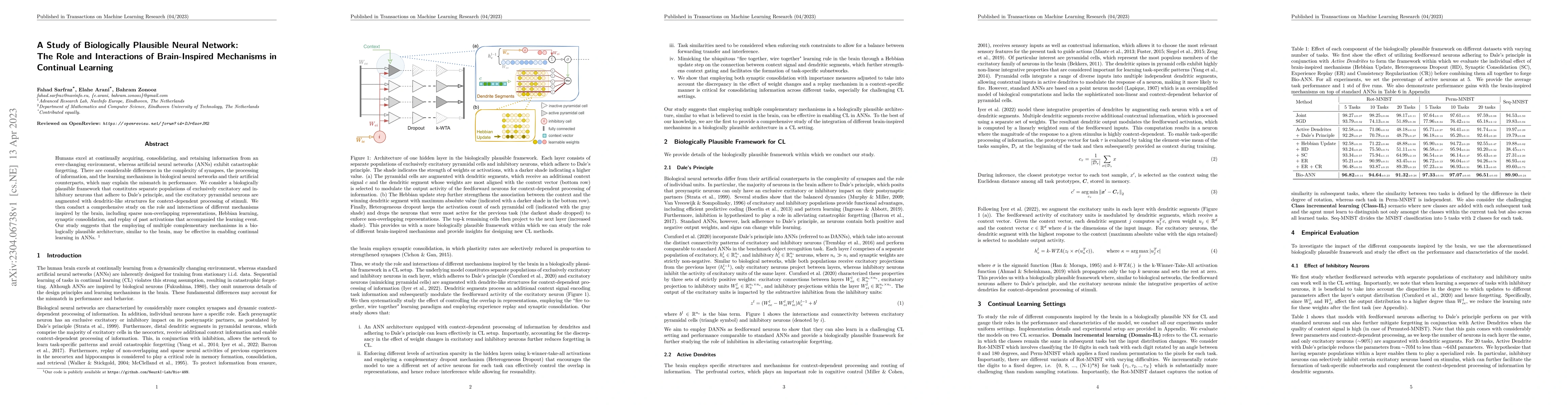 Thumbnail for A Study of Biologically Plausible Neural Network: The Role and
  Interactions of Brain-Inspired Mechanisms in Continual Learning