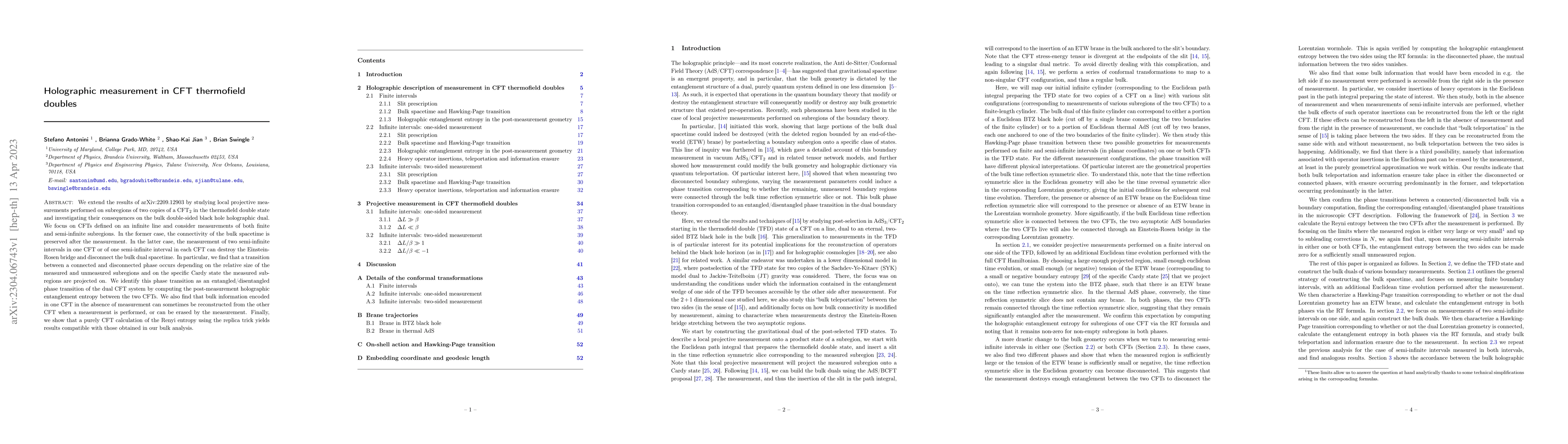 Thumbnail for Holographic measurement in CFT thermofield doubles