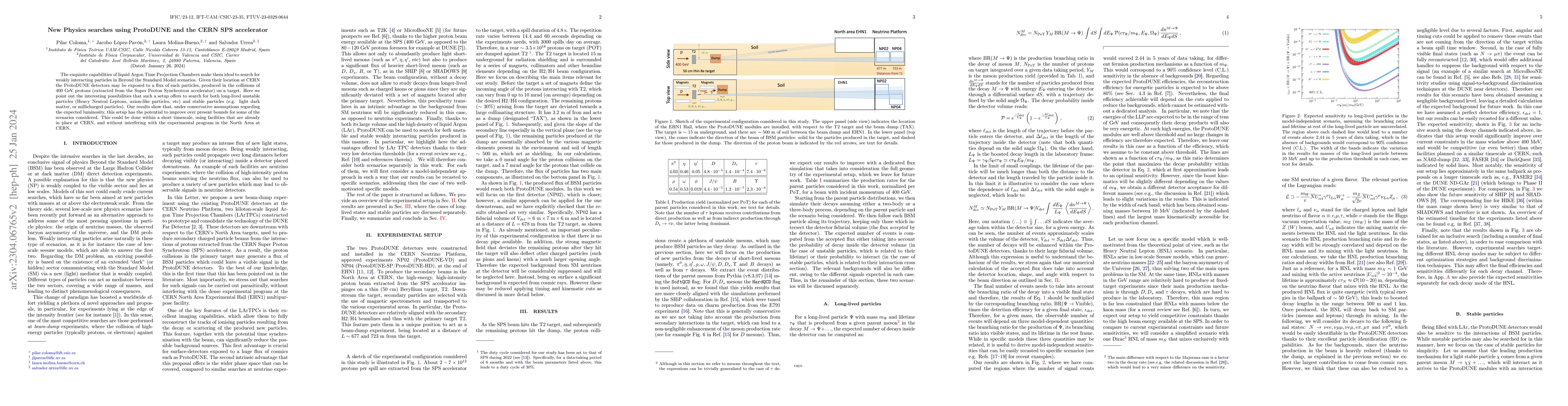 Thumbnail for New Physics searches using ProtoDUNE and the CERN SPS accelerator