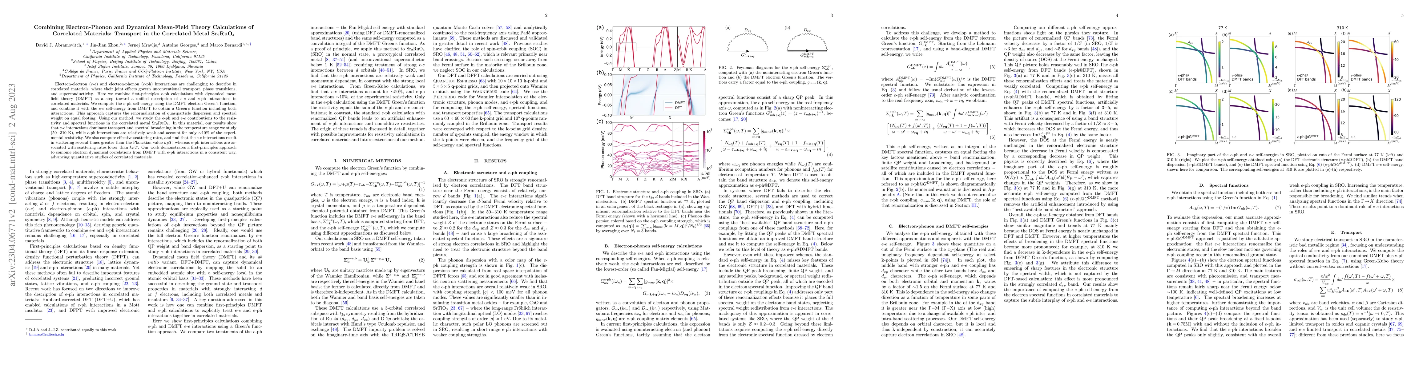 Thumbnail for Combining Electron-Phonon and Dynamical Mean-Field Theory Calculations
  of Correlated Materials: Transport in the Correlated Metal Sr$_2$RuO$_4$