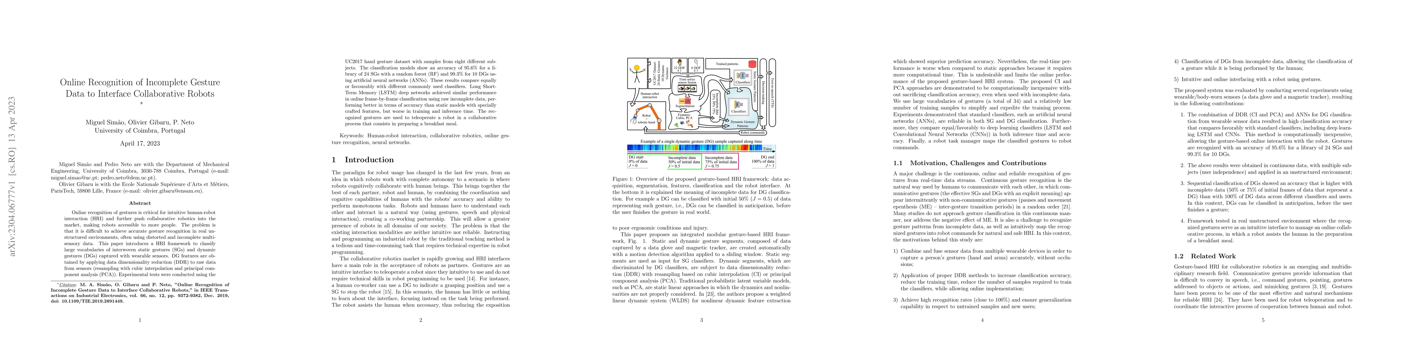 Thumbnail for Online Recognition of Incomplete Gesture Data to Interface Collaborative
  Robots