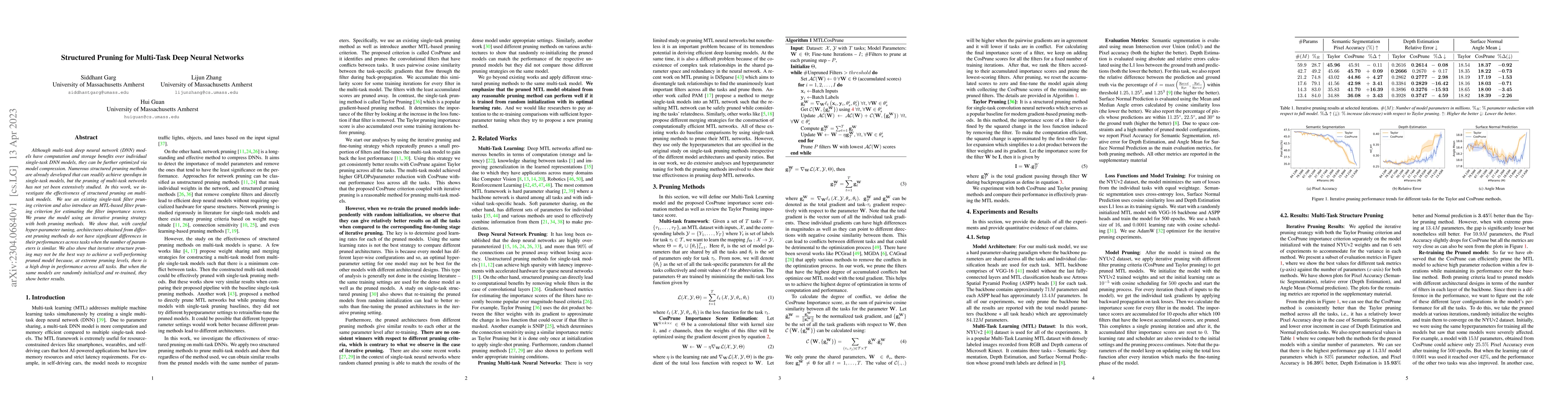 Thumbnail for Structured Pruning for Multi-Task Deep Neural Networks