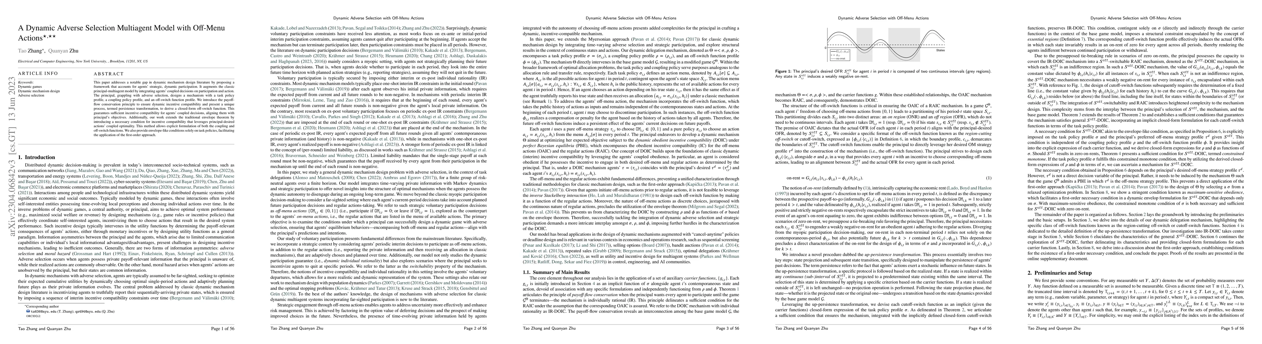 Thumbnail for A Dynamic Adverse Selection Multiagent Model with Off-Menu Actions