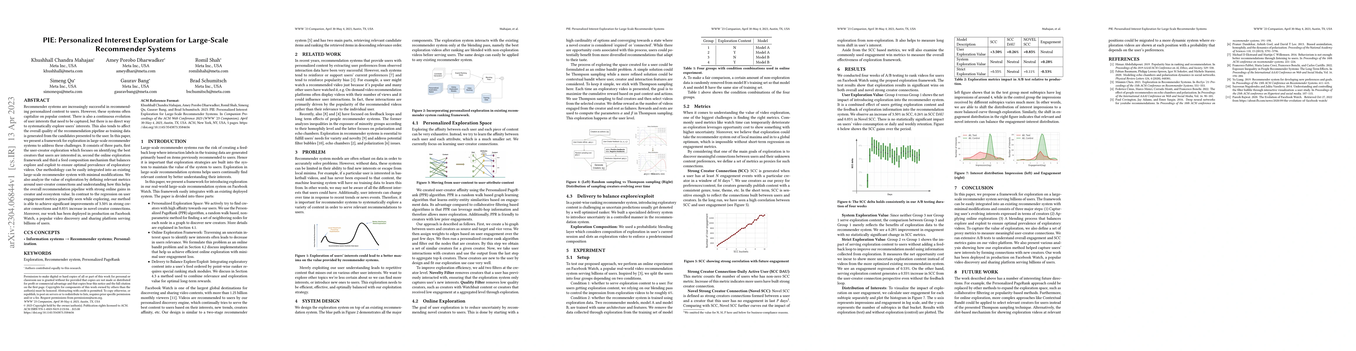 Thumbnail for PIE: Personalized Interest Exploration for Large-Scale Recommender
  Systems