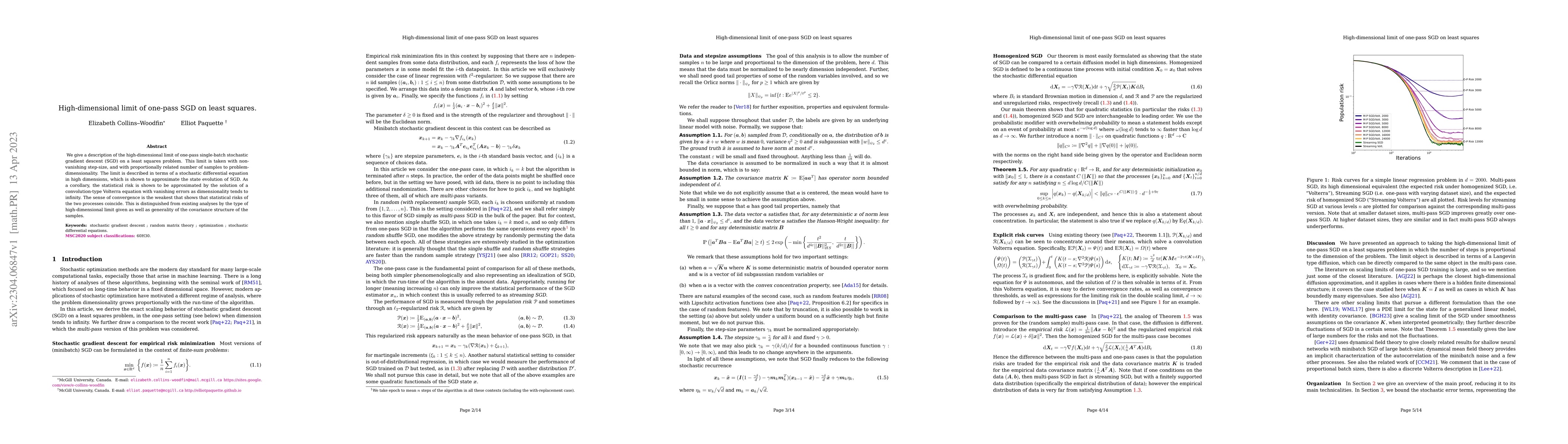 Thumbnail for High-dimensional limit of one-pass SGD on least squares