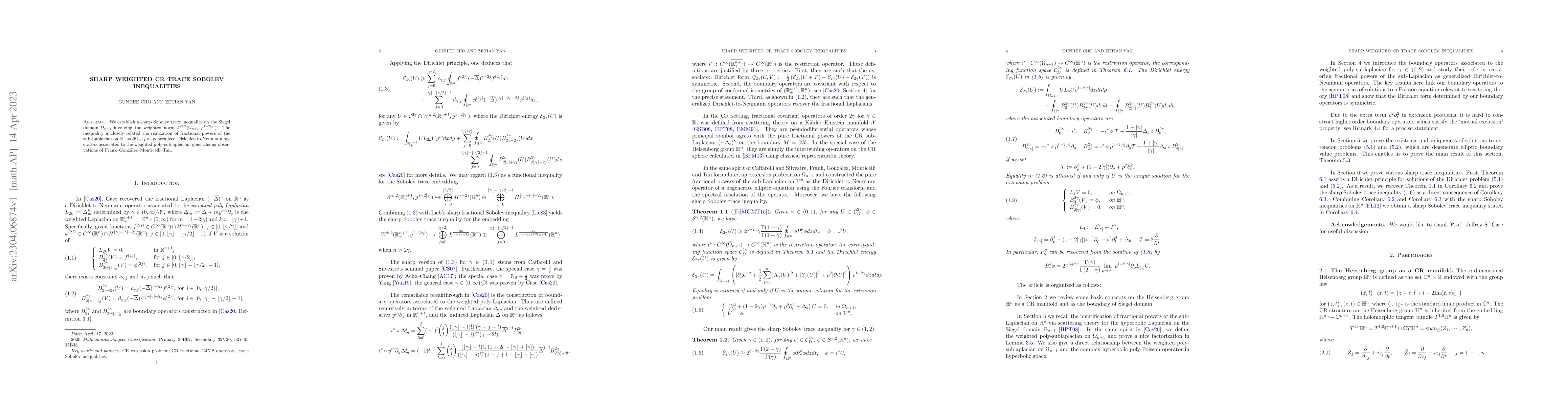 Thumbnail for Sharp weighted CR trace Sobolev inequalities