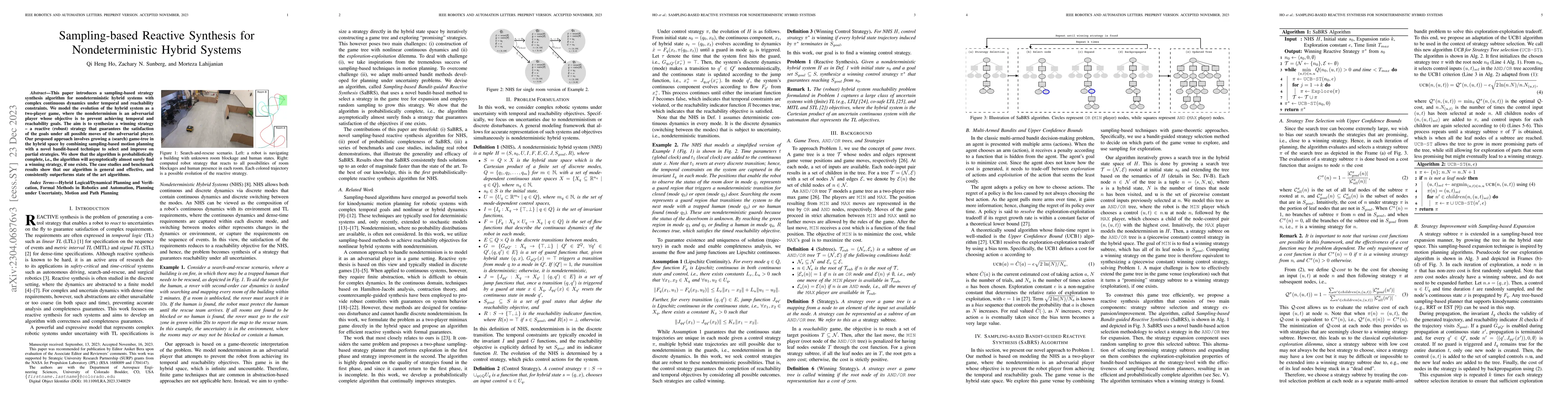 Thumbnail for Sampling-based Reactive Synthesis for Nondeterministic Hybrid Systems