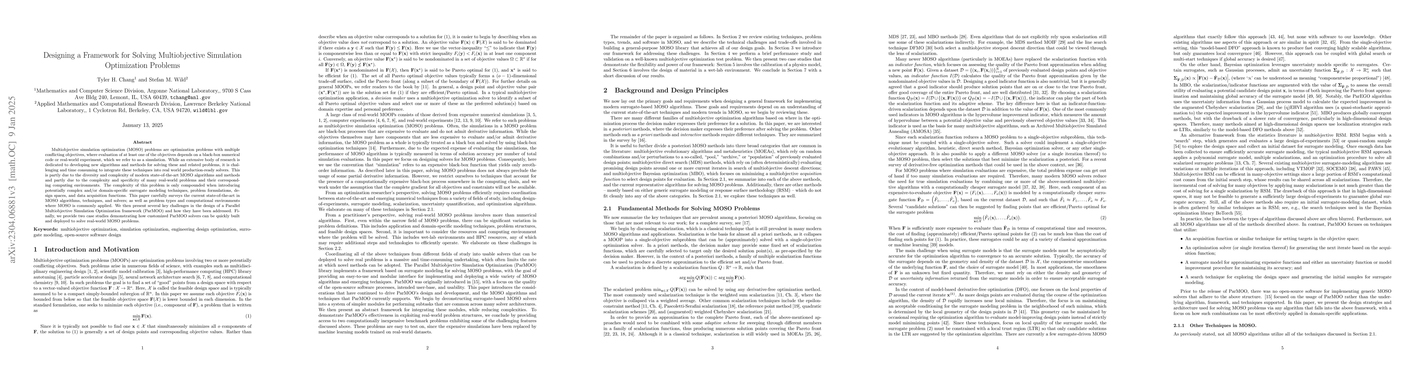 Thumbnail for Designing a Framework for Solving Multiobjective Simulation Optimization
  Problems