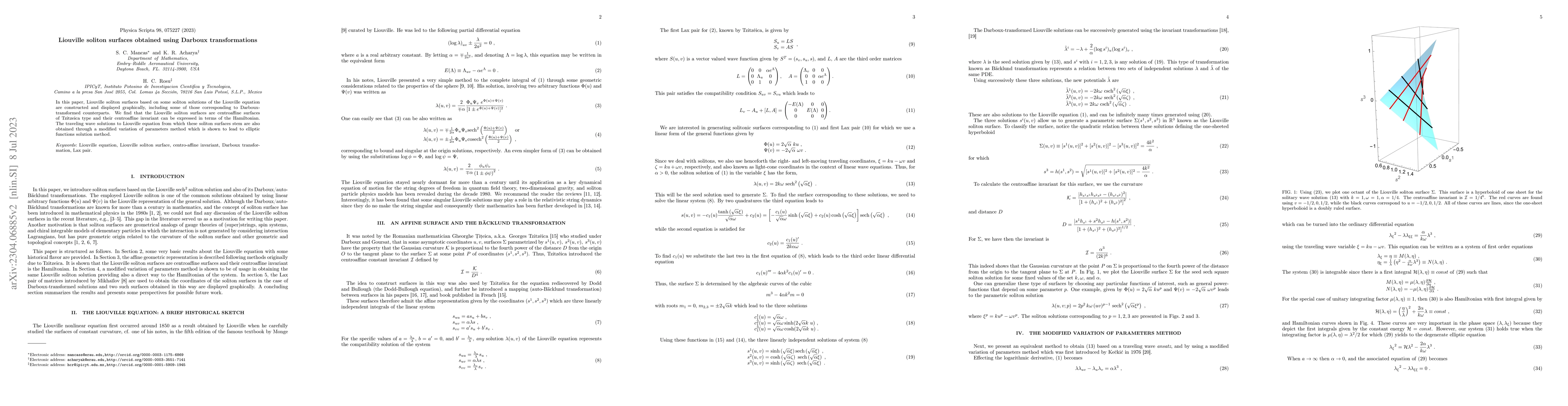 Thumbnail for Liouville soliton surfaces obtained using Darboux transformations