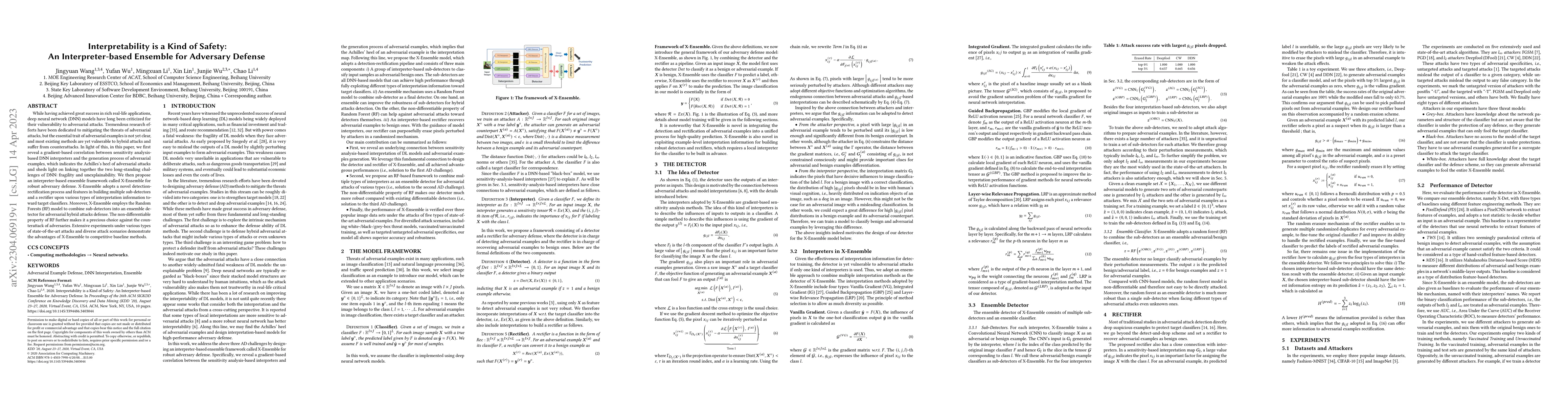 Thumbnail for Interpretability is a Kind of Safety: An Interpreter-based Ensemble for
  Adversary Defense