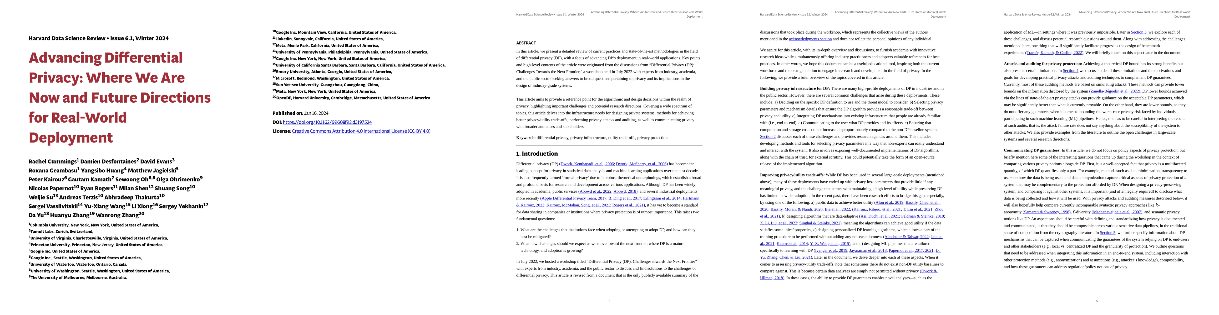 Thumbnail for Advancing Differential Privacy: Where We Are Now and Future Directions
  for Real-World Deployment