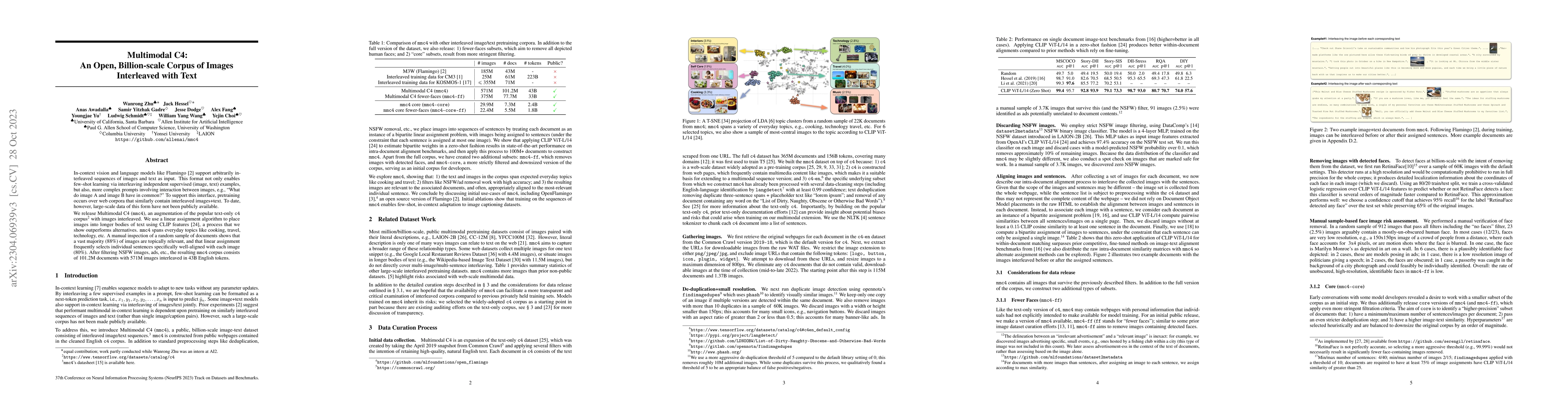 Thumbnail for Multimodal C4: An Open, Billion-scale Corpus of Images Interleaved with
  Text
