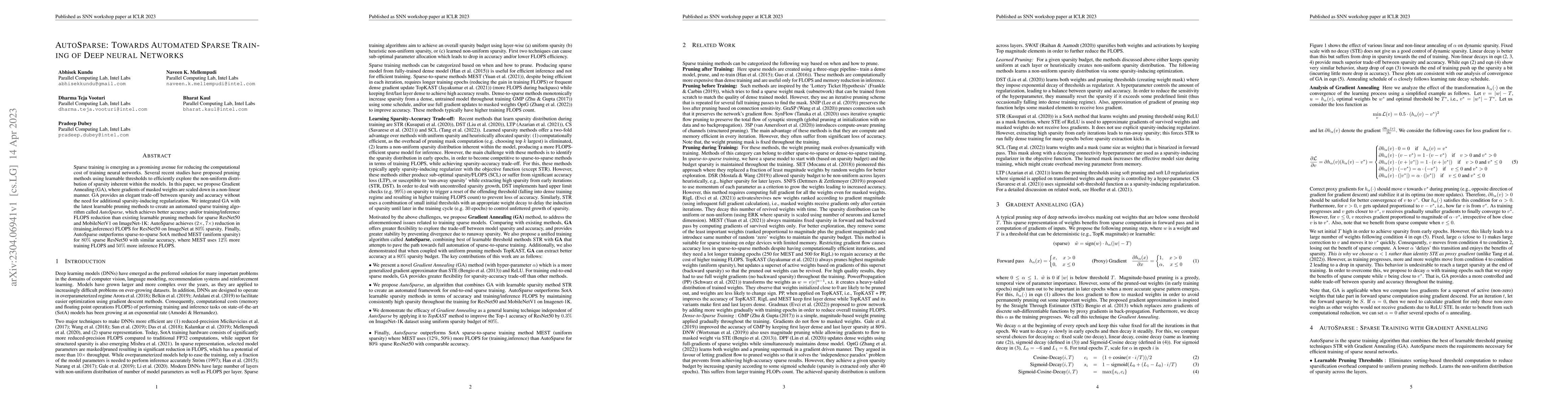 Thumbnail for AUTOSPARSE: Towards Automated Sparse Training of Deep Neural Networks