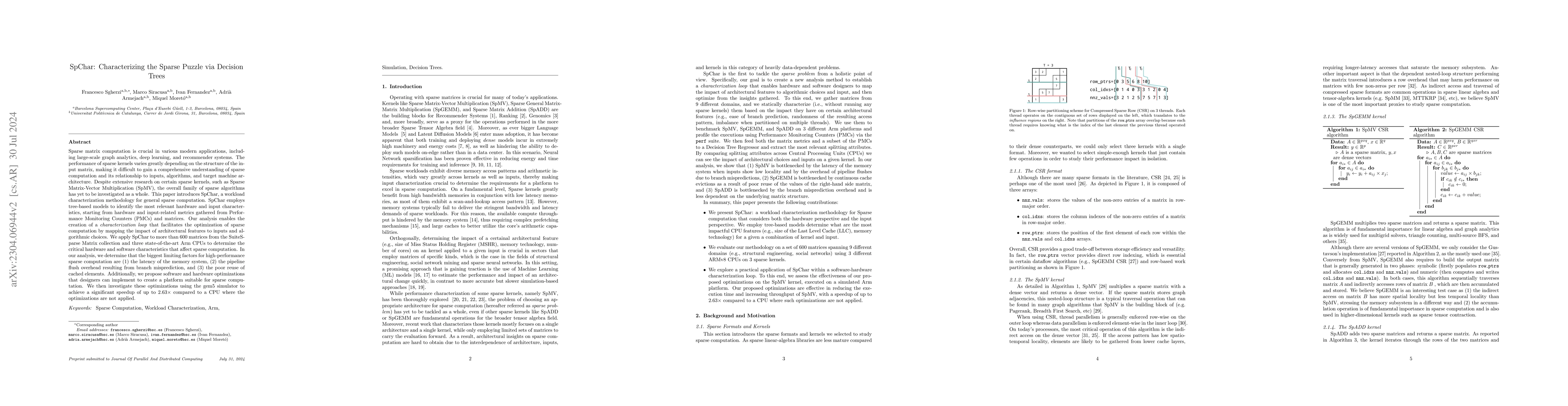 Thumbnail for SpChar: Characterizing the Sparse Puzzle via Decision Trees
